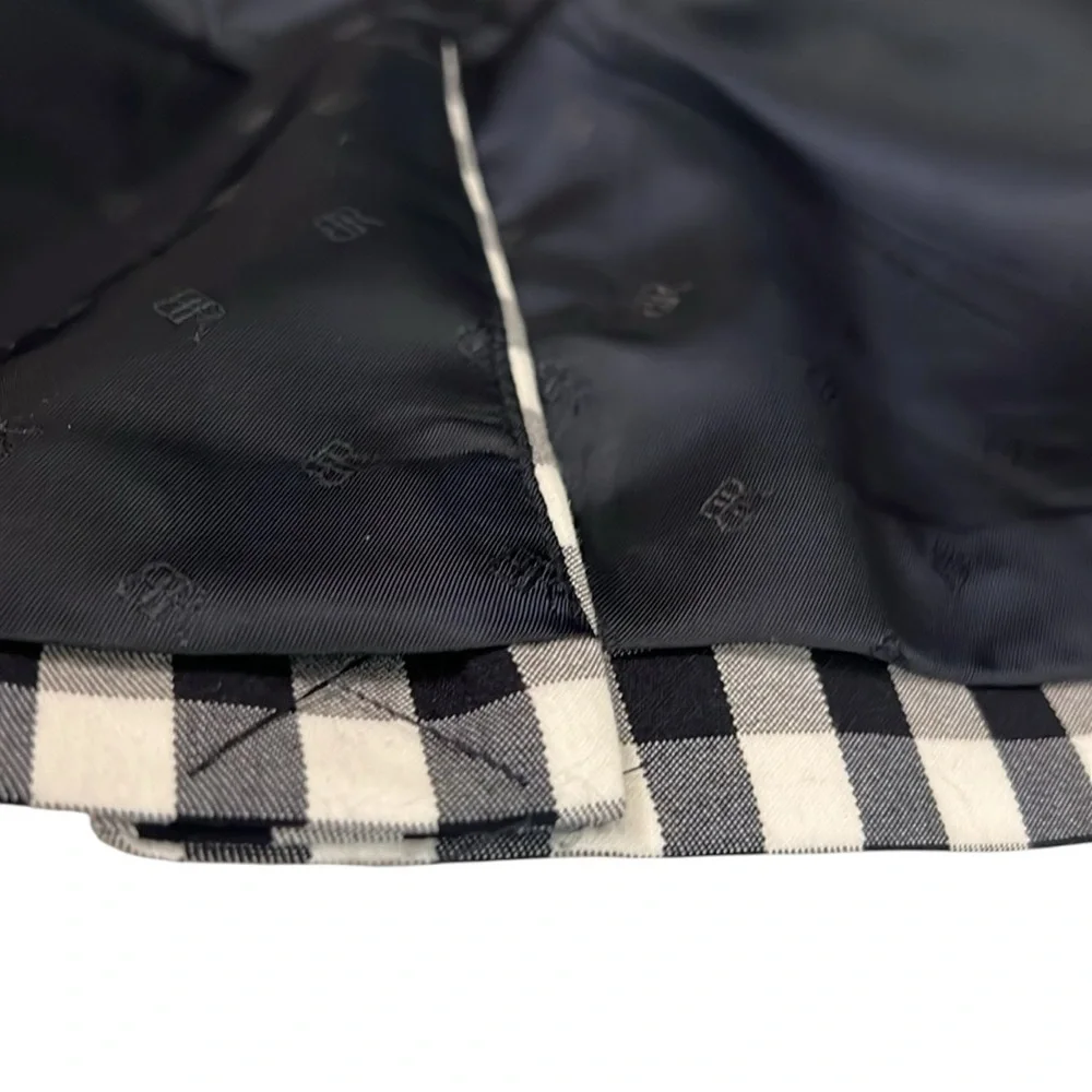 New Banana Republic Blazer Jacket Navy/White Checked Cotton Stretch Lined Size 4 - Picture 8 of 16